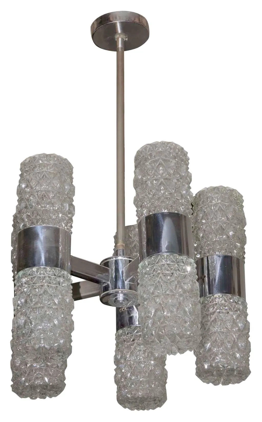 Antique glass hanging lamp with decorative design