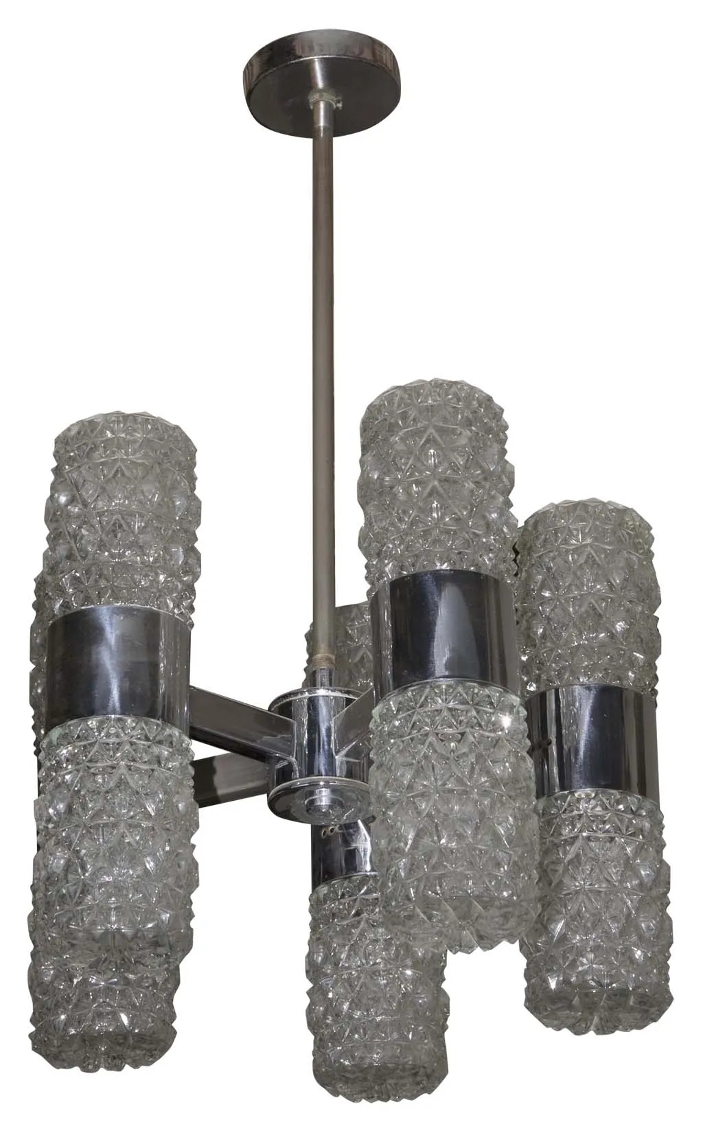 Elegante lâmpada de teto antiga com cristais bonitos, perfeita para decoração.