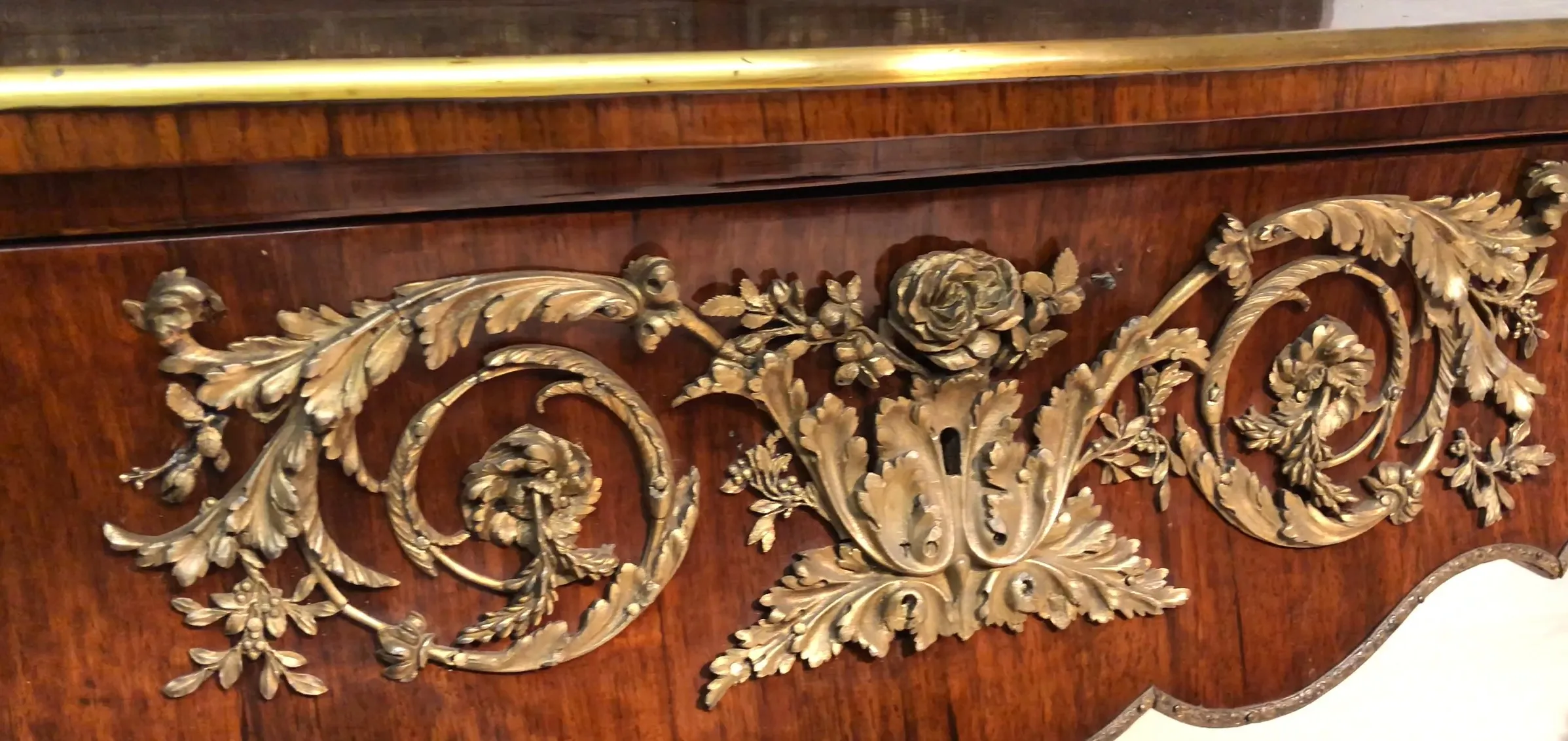 Antique desk with beautiful golden decorations