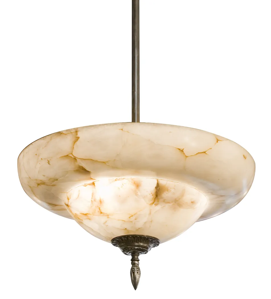 antike alabaster hängelampe mit goldenen details