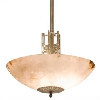 Lampada a sospensione antica con design unico in oro e bianco