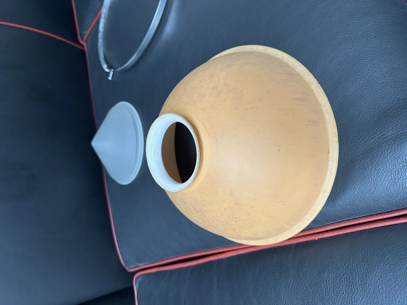 antique hanging lamp with round shape and light color