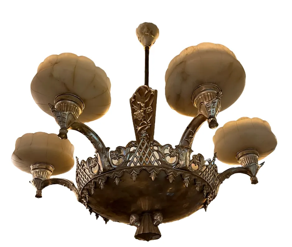 Lampada a sospensione antica con design elegante e bolle di vetro