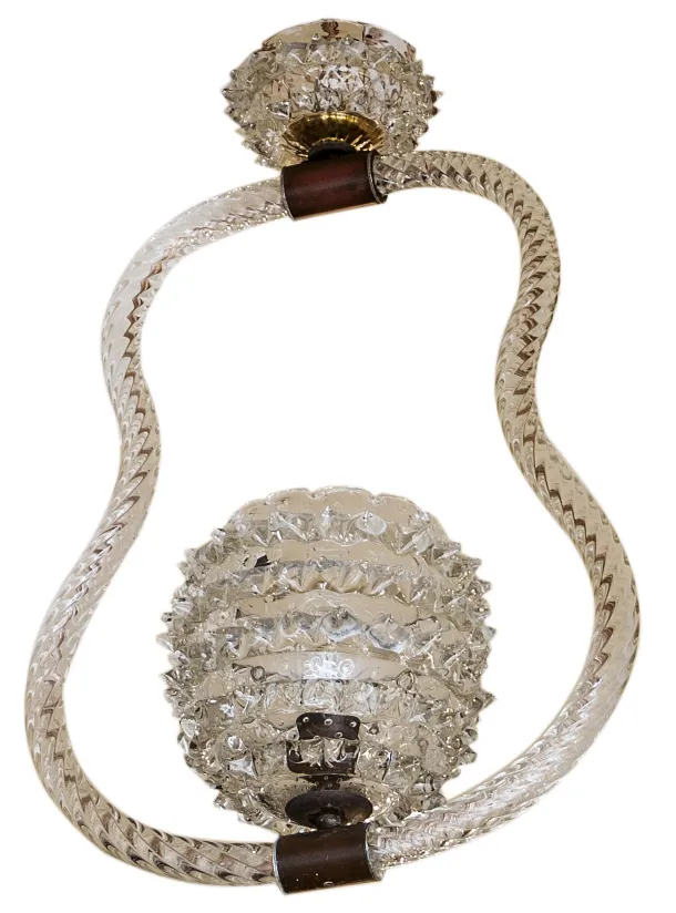 antique hanging lamp with elegant design and ornamental details, mazzega murano