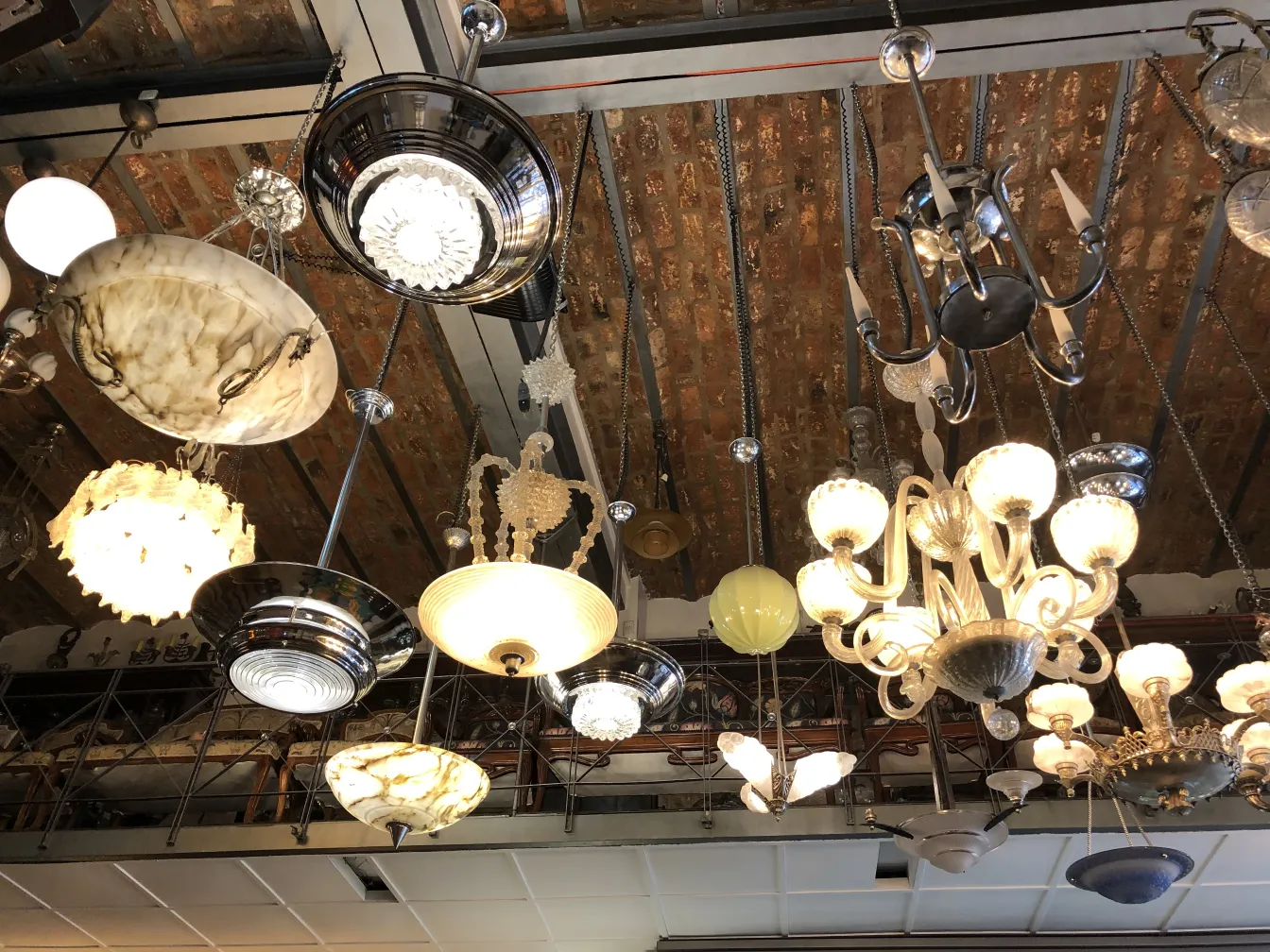 antique hanging lamp with elegant lighting in a cozy setting