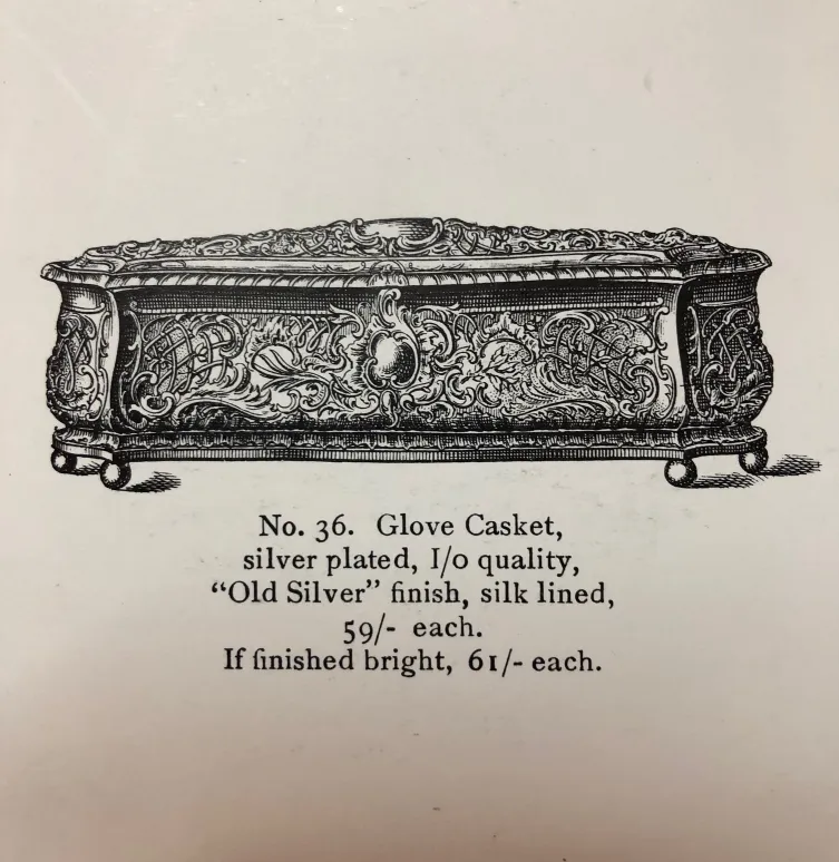 Antique jewelry box featuring ornate design elements.