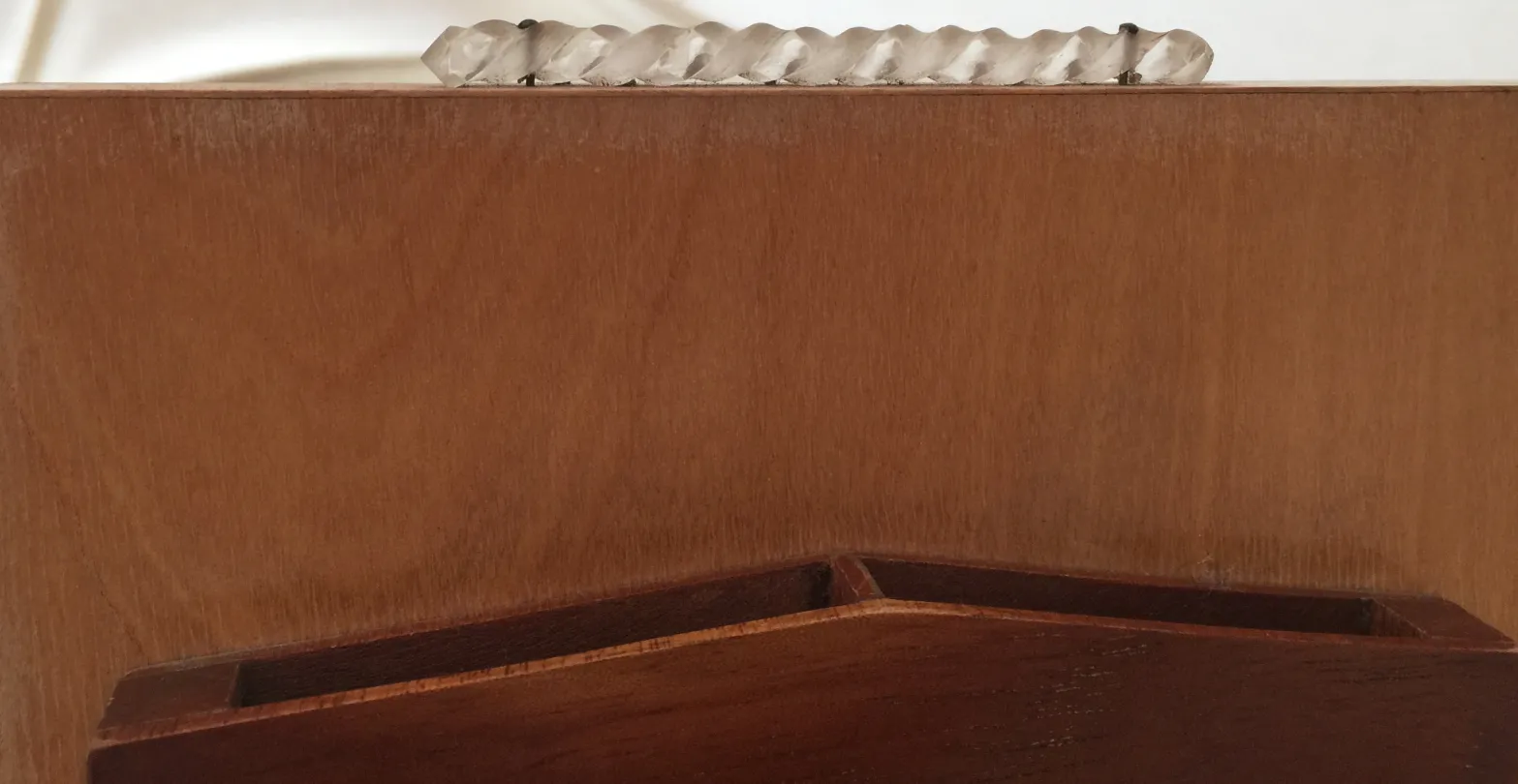 Antique wooden box with decorative details