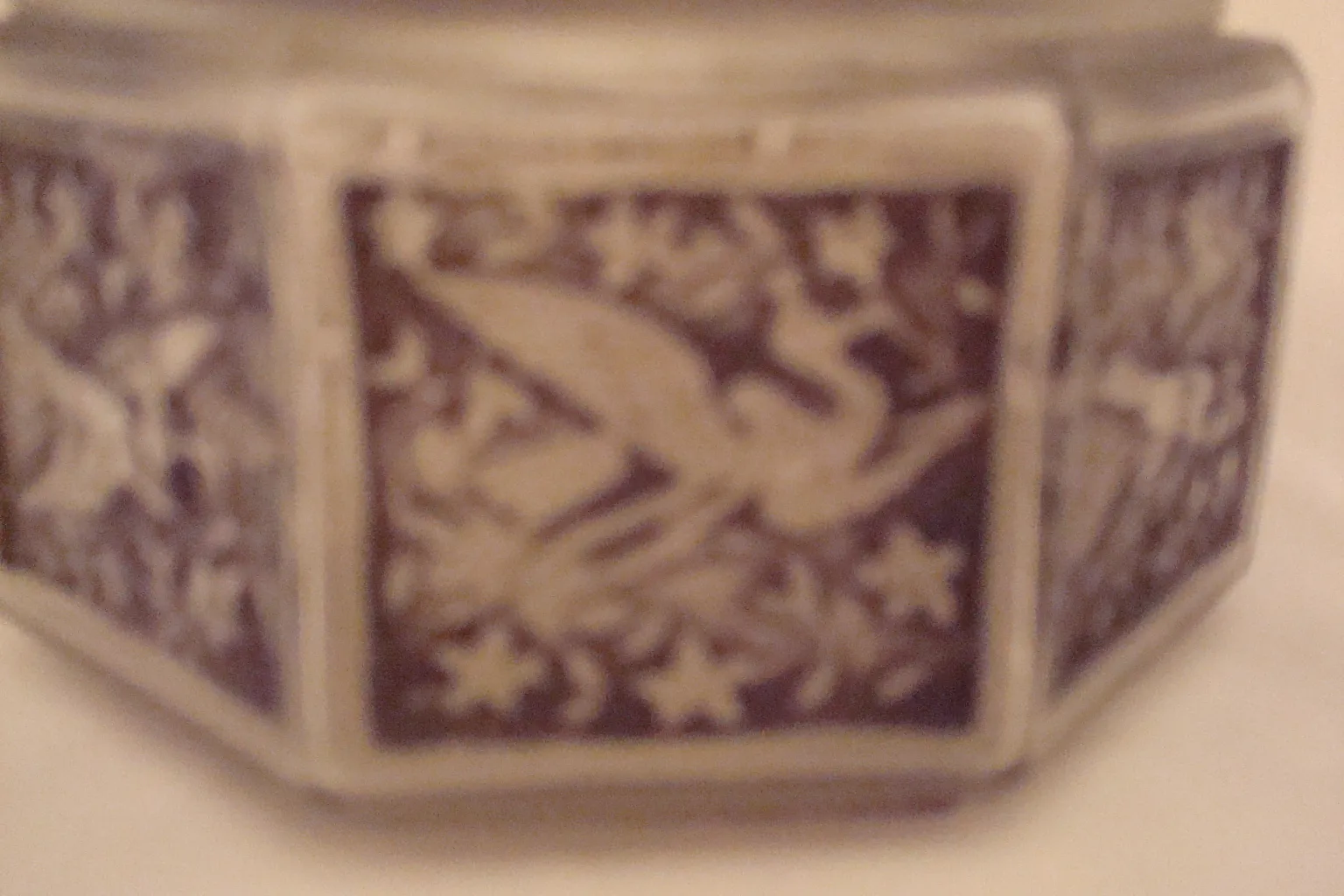 decorative antique box with intricate relief design