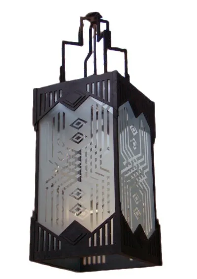 Two antique decorative lanterns in a classic setting.