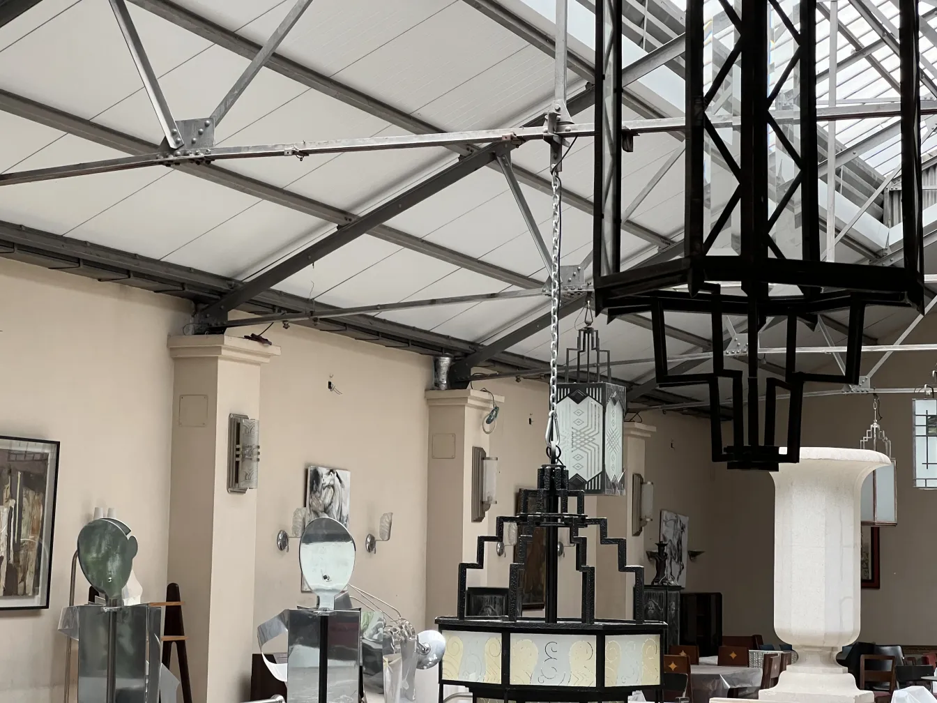 Set of 2 antique decorative lanterns in a modern setting