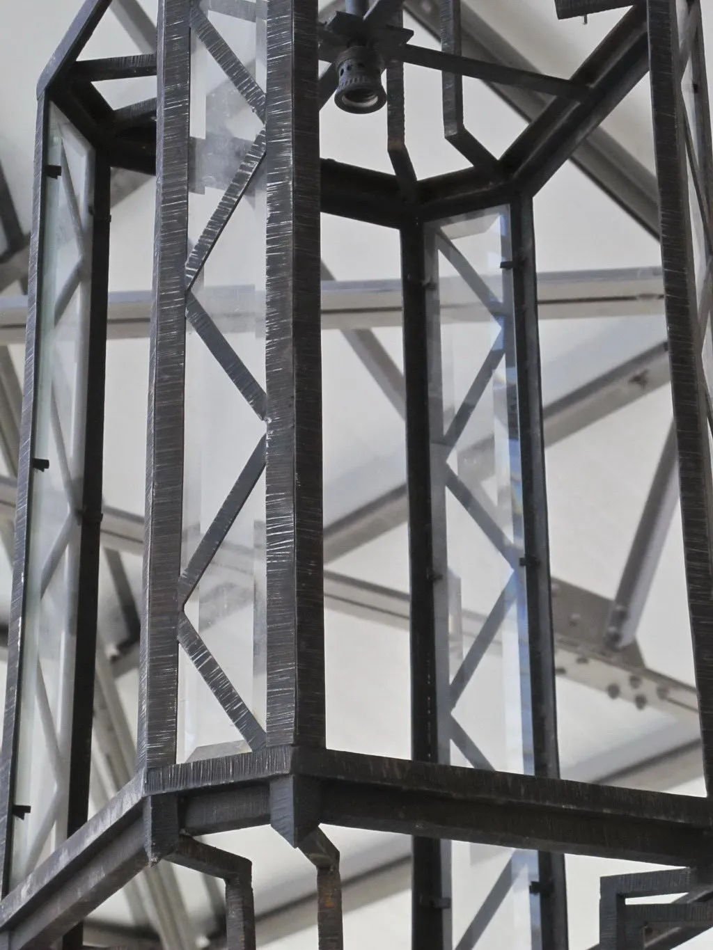 two antique decorative glass lanterns