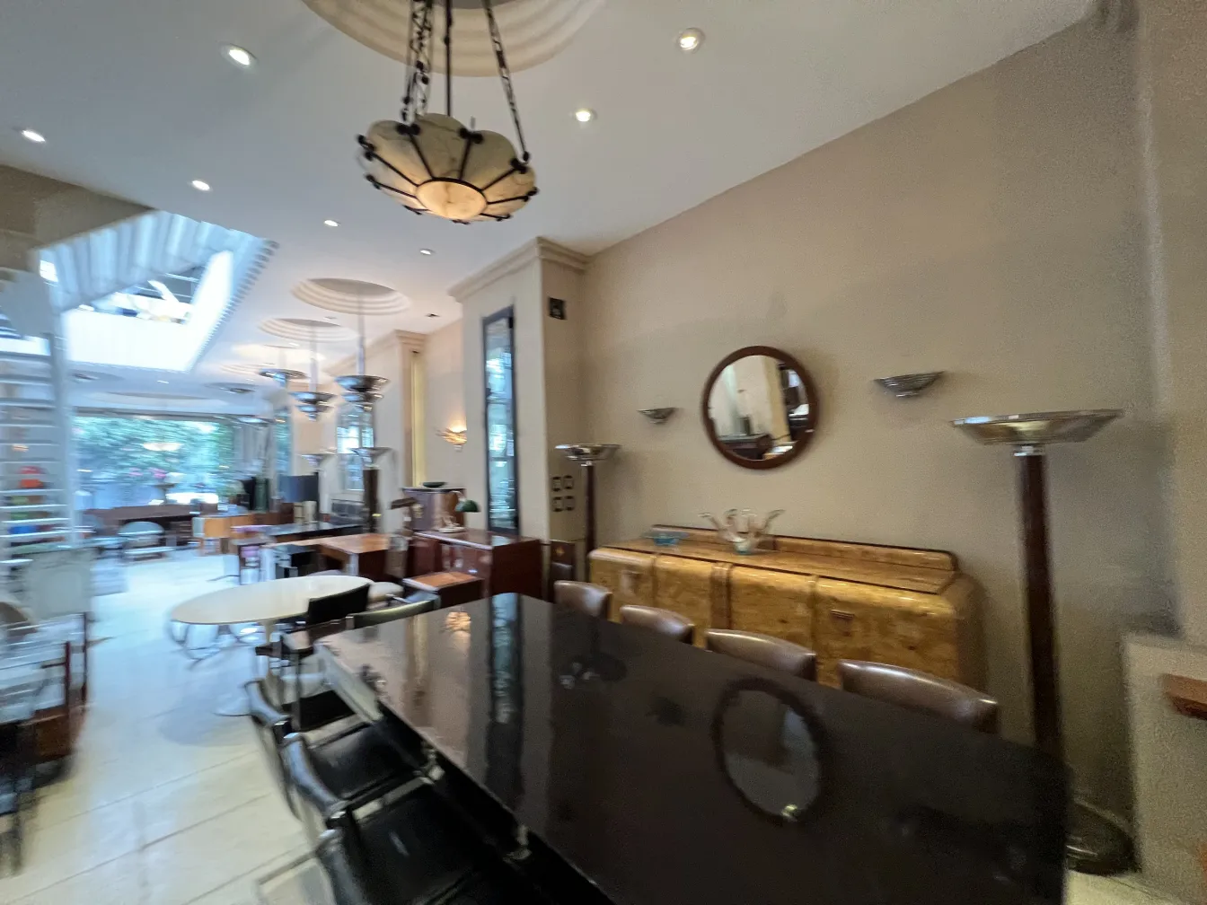 elegant antique sideboard in a bright modern setting