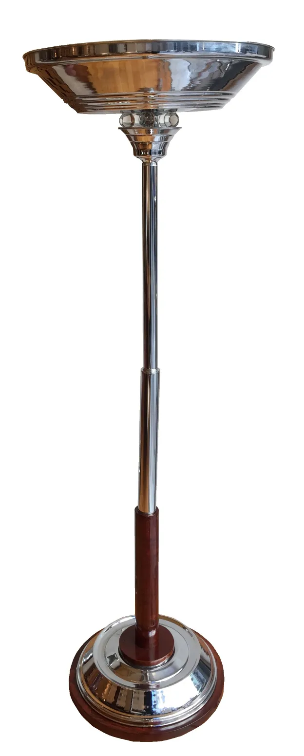 Antique floor lamp with round base in a cozy setting