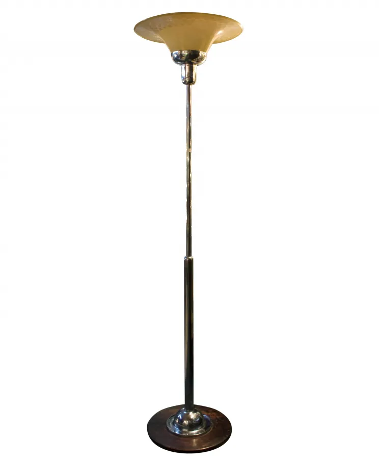 lampada da terra antica WMF con grande paralume, design elegante