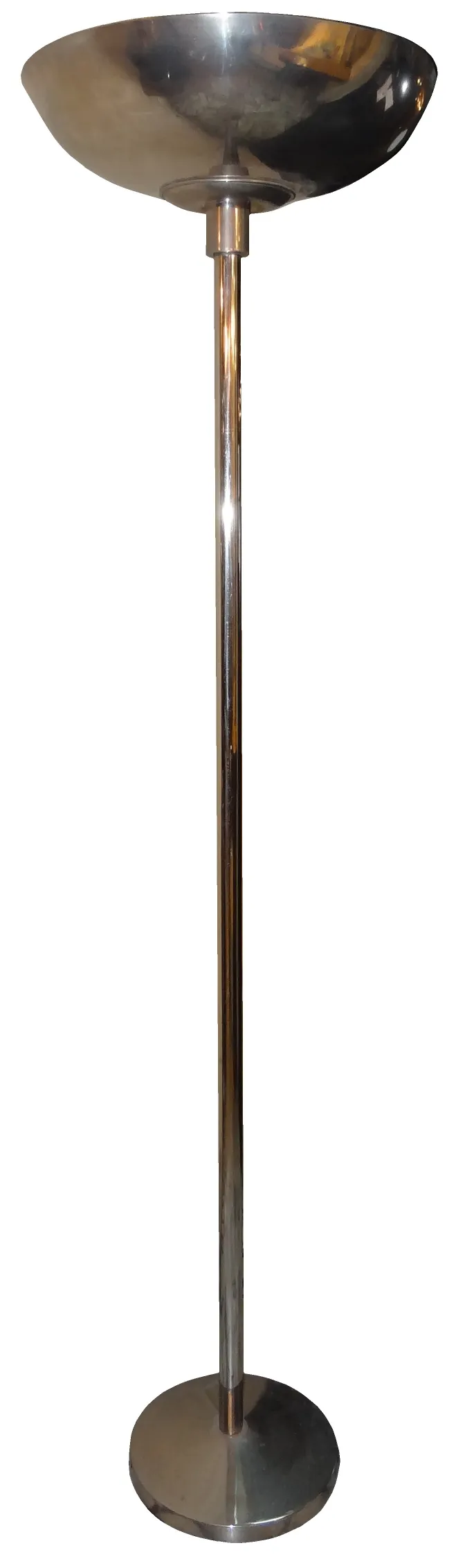 Antique floor lamp with a large reflector, cozy atmosphere