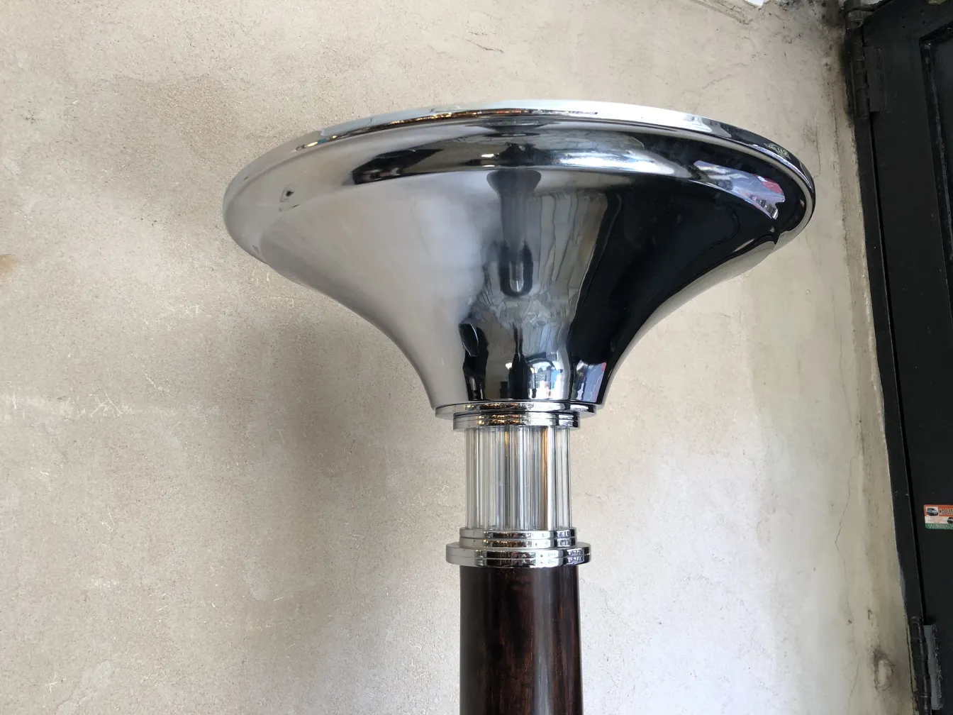 two antique floor lamps with decorative base