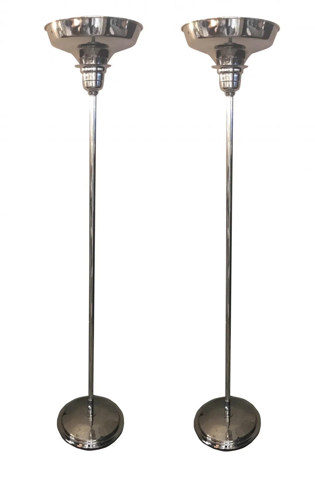 Ensemble de 2 lampadaires anciens avec bases brillantes