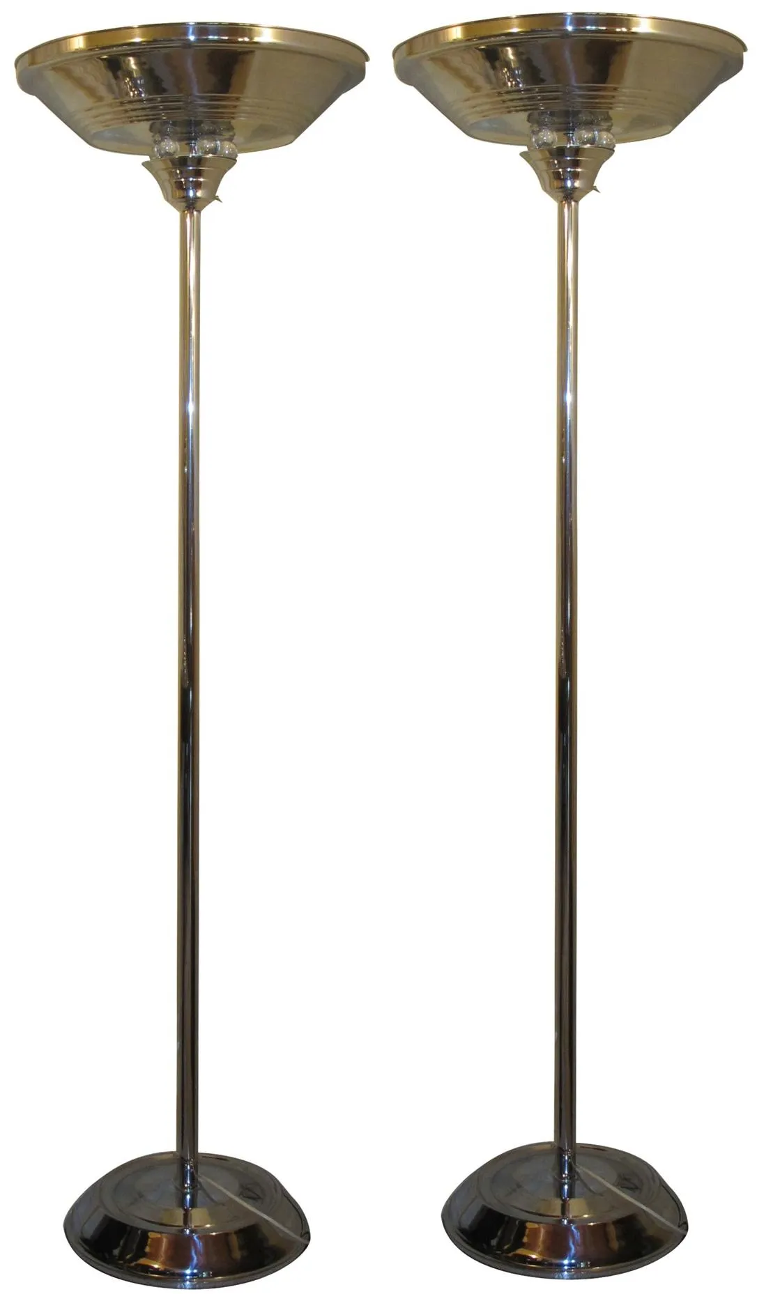 Set di 2 eleganti lampade da terra antiche con finitura lucida