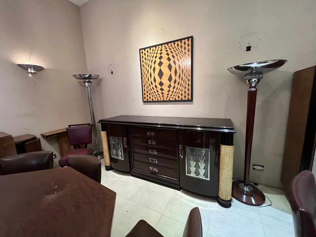 two vintage floor lamps in an elegant setting