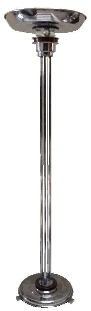 due lampade da terra antiche con base rotonda e paralume