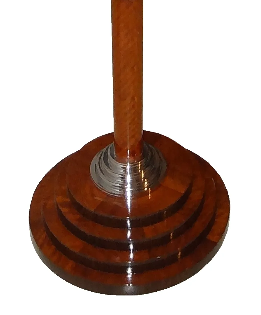 Base of two antique decorative floor lamps with detailed wood design