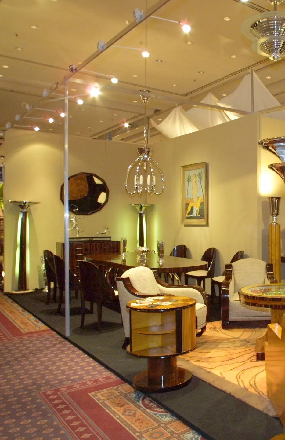 Two elegant antique floor lamps in a modern setting