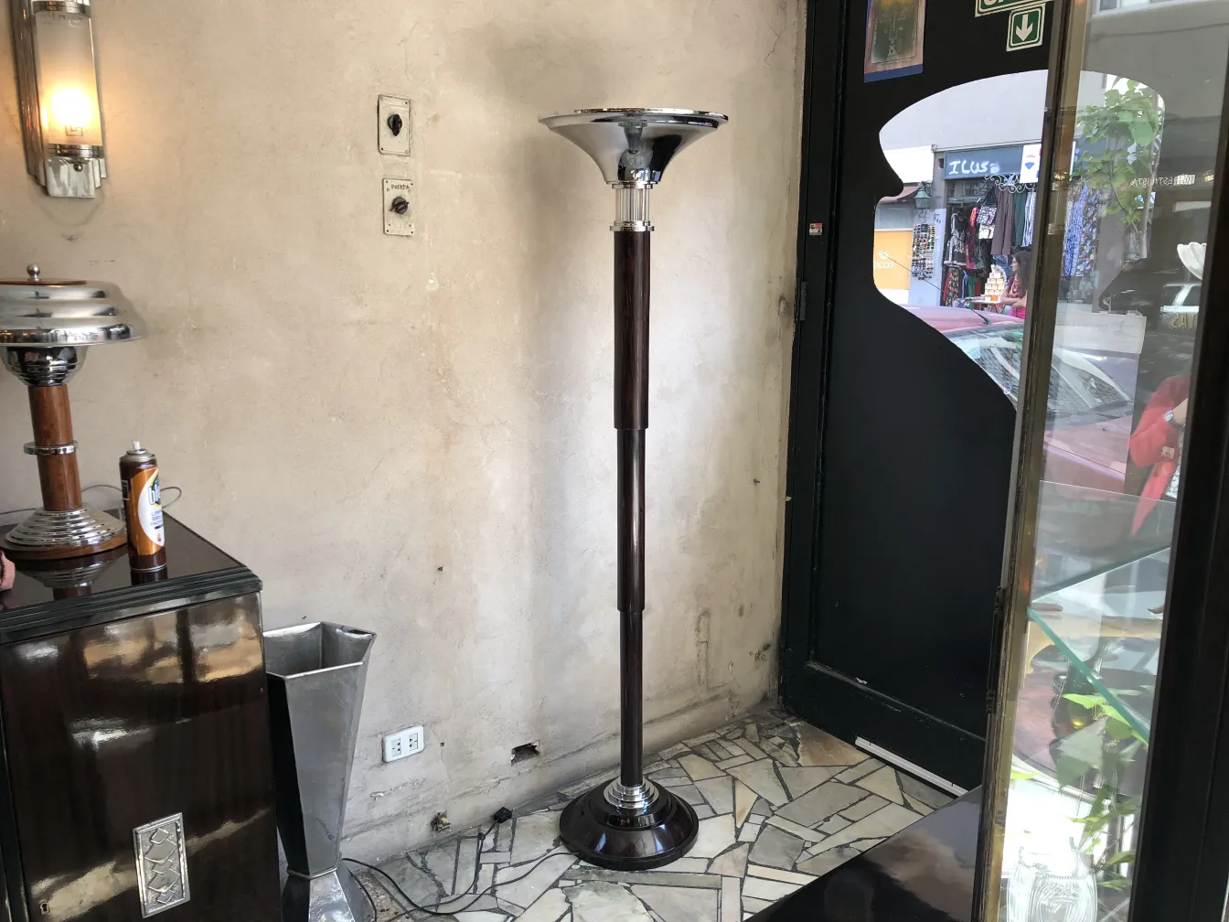 2 antique floor lamps with elegant design in a cozy setting