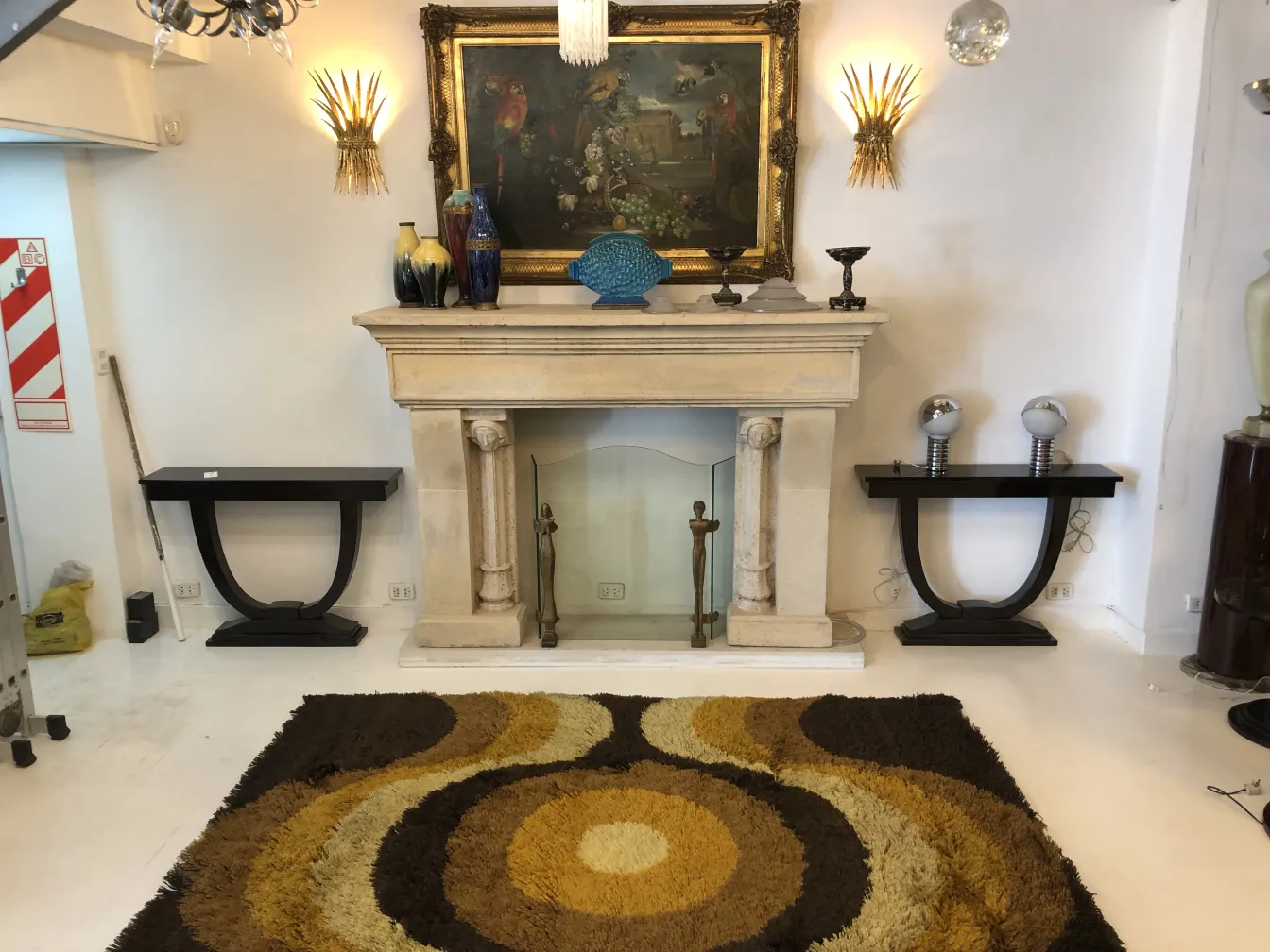 antique carpet design in brown and beige colors