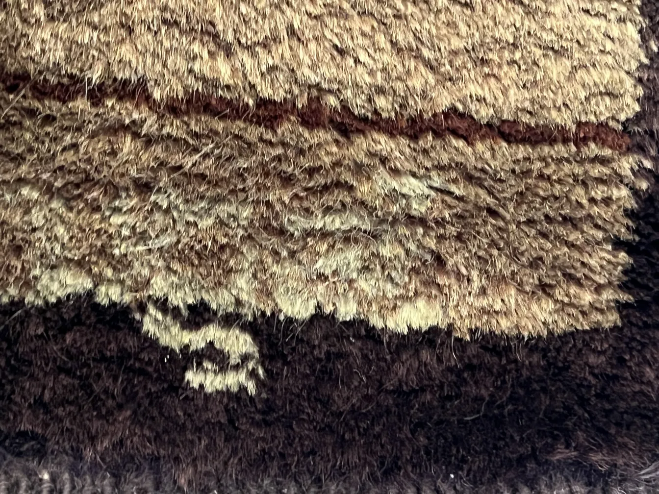 Alfombra antigua con textura cálida y color marrón