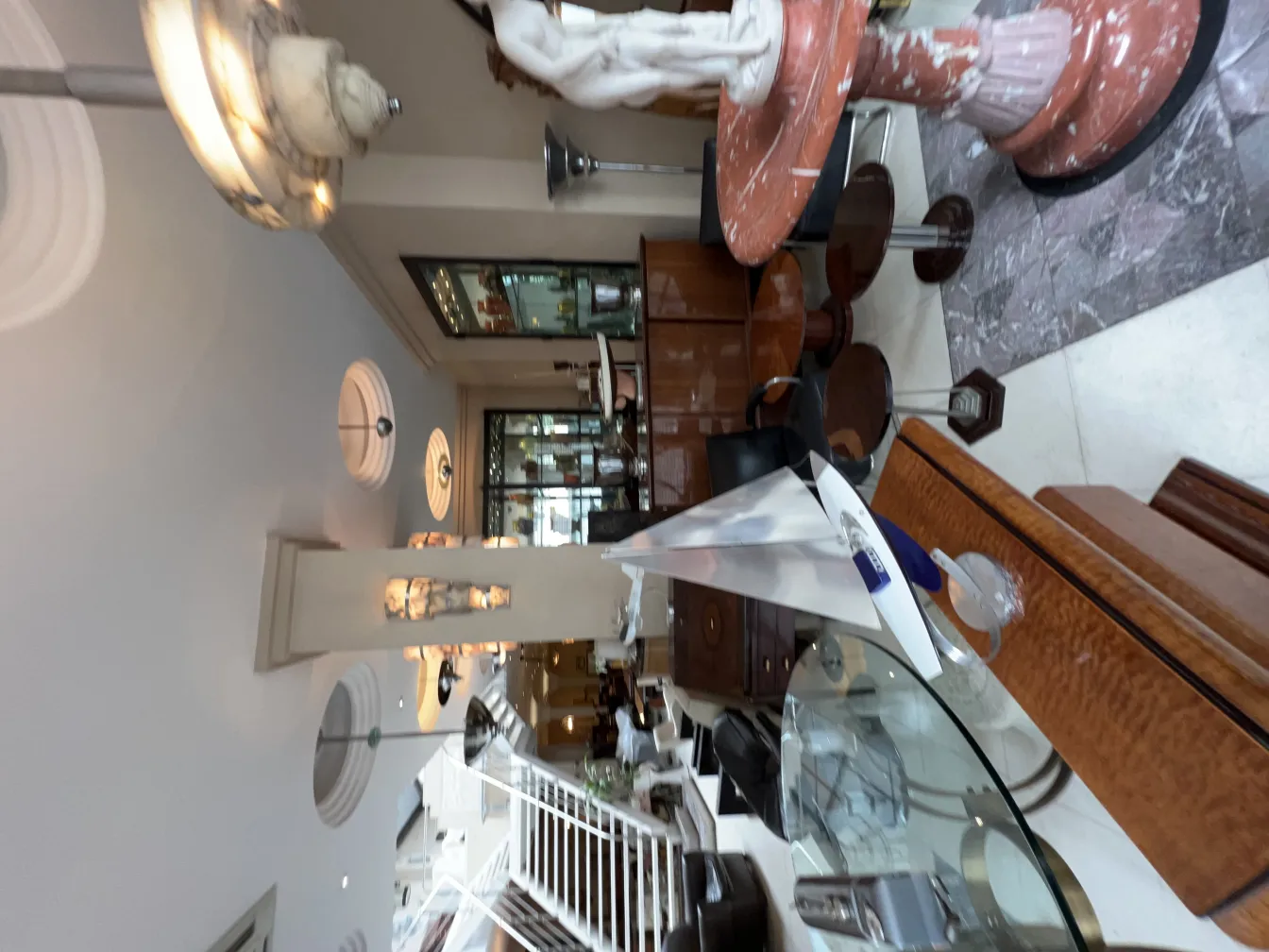 antique art nouveau decorative fountain in an elegant vintage furniture setting