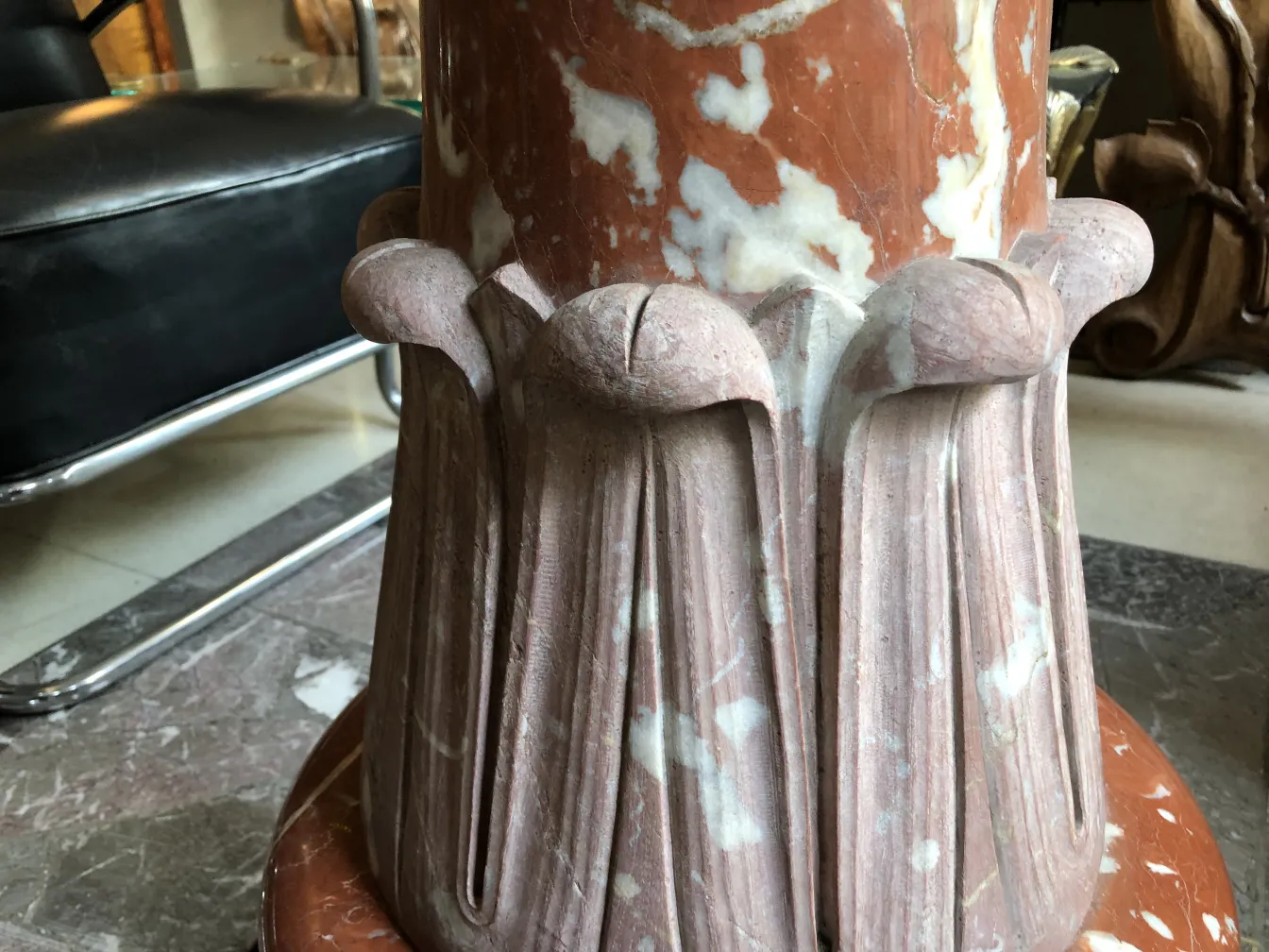 Antique art nouveau fountain with floral design, decorative.