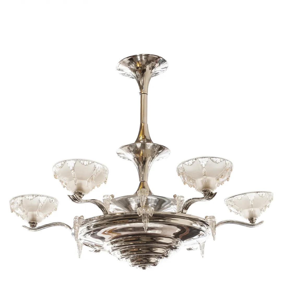 two antique hanging lamps featuring elegant designs and shiny bases