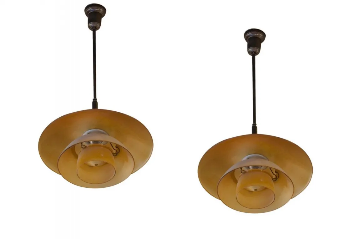 Antique hanging lamps with classic design in a cozy setting.