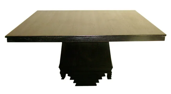 Antique dining table, seats 8 people, stylish and spacious.