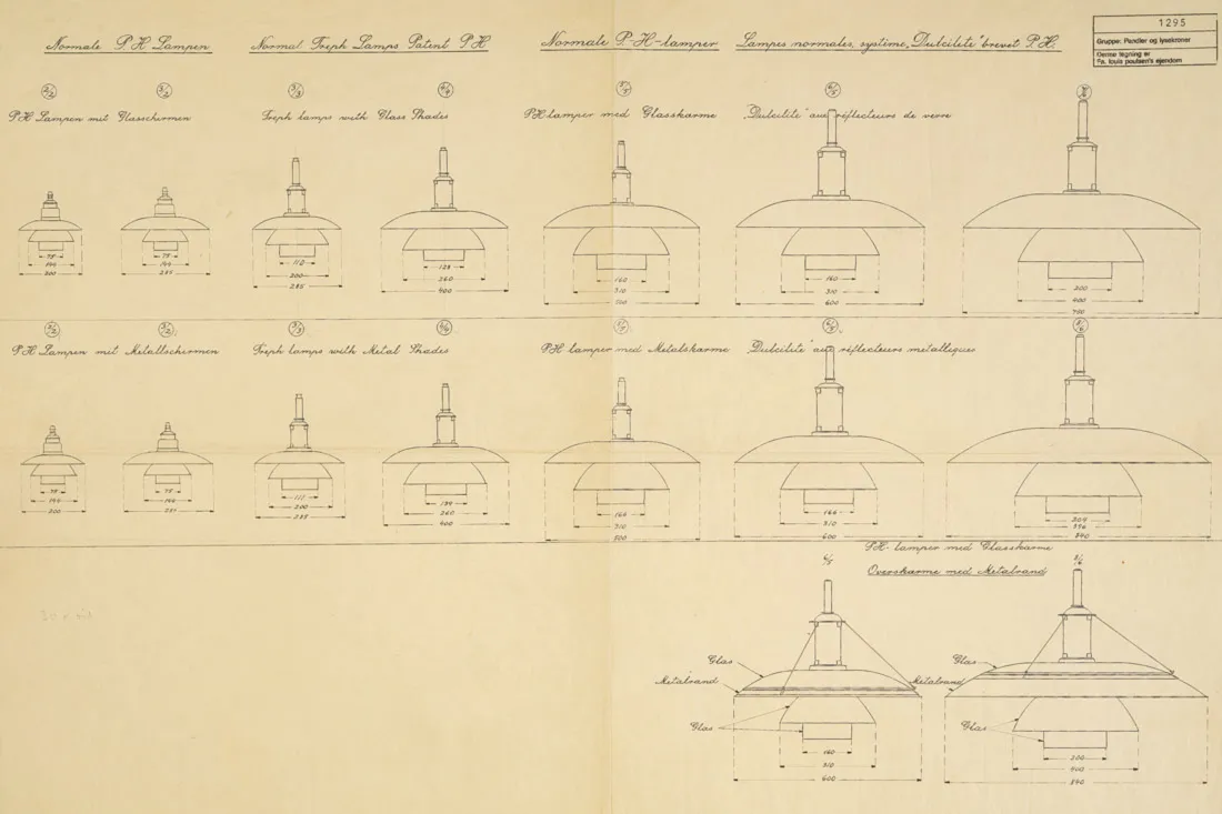 dibujo técnico de 2 lámparas de techo antiguas con descripciones