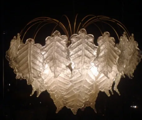 2 antique hanging lamps with leaf design, soft lighting