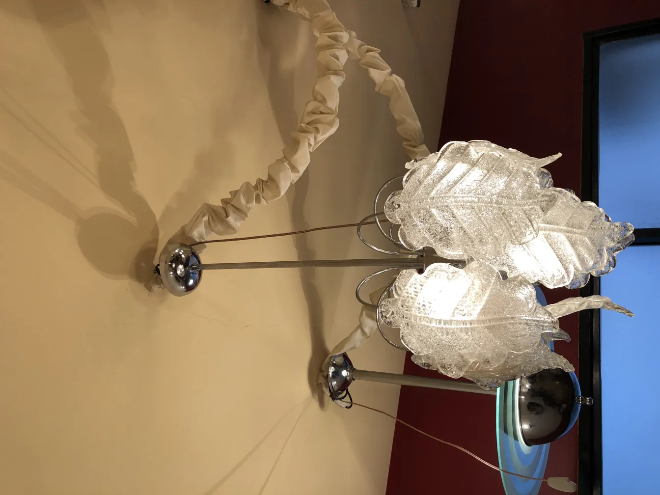 Antique hanging lamp featuring bright and elegant design, illuminating a cozy environment.