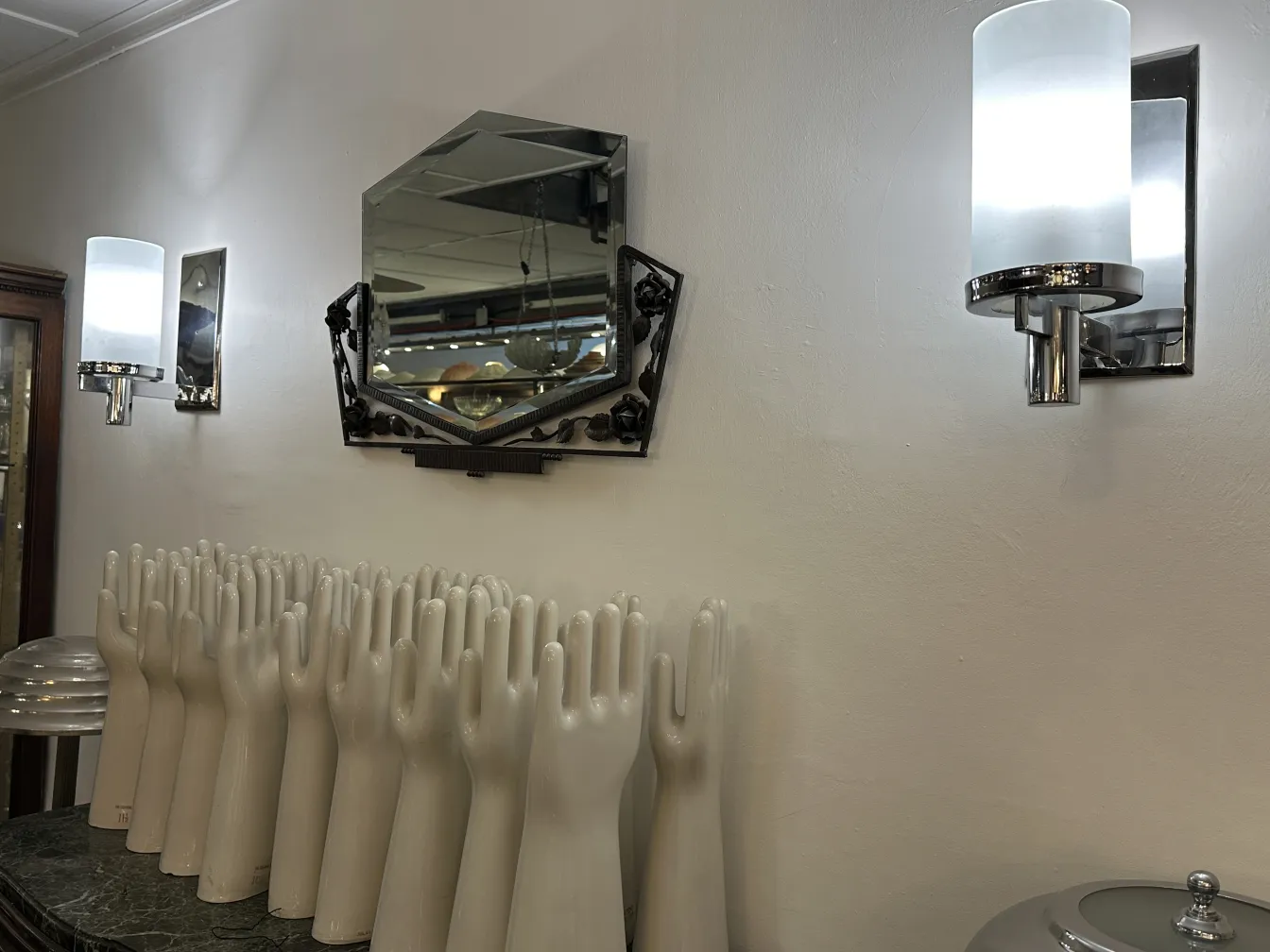 decorative antique mirror on the wall