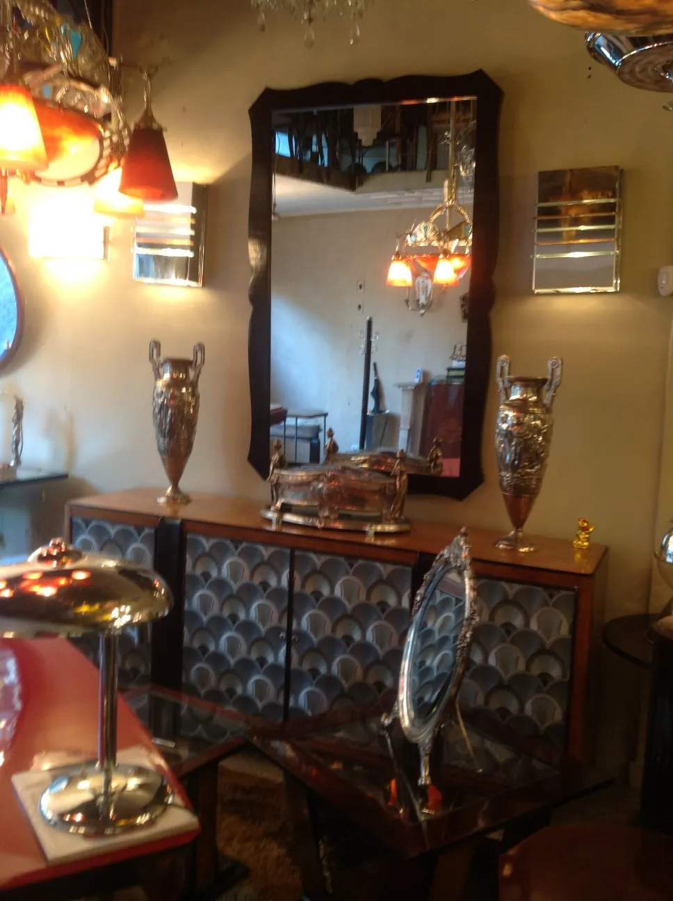 decorative antique mirror with elegant frame