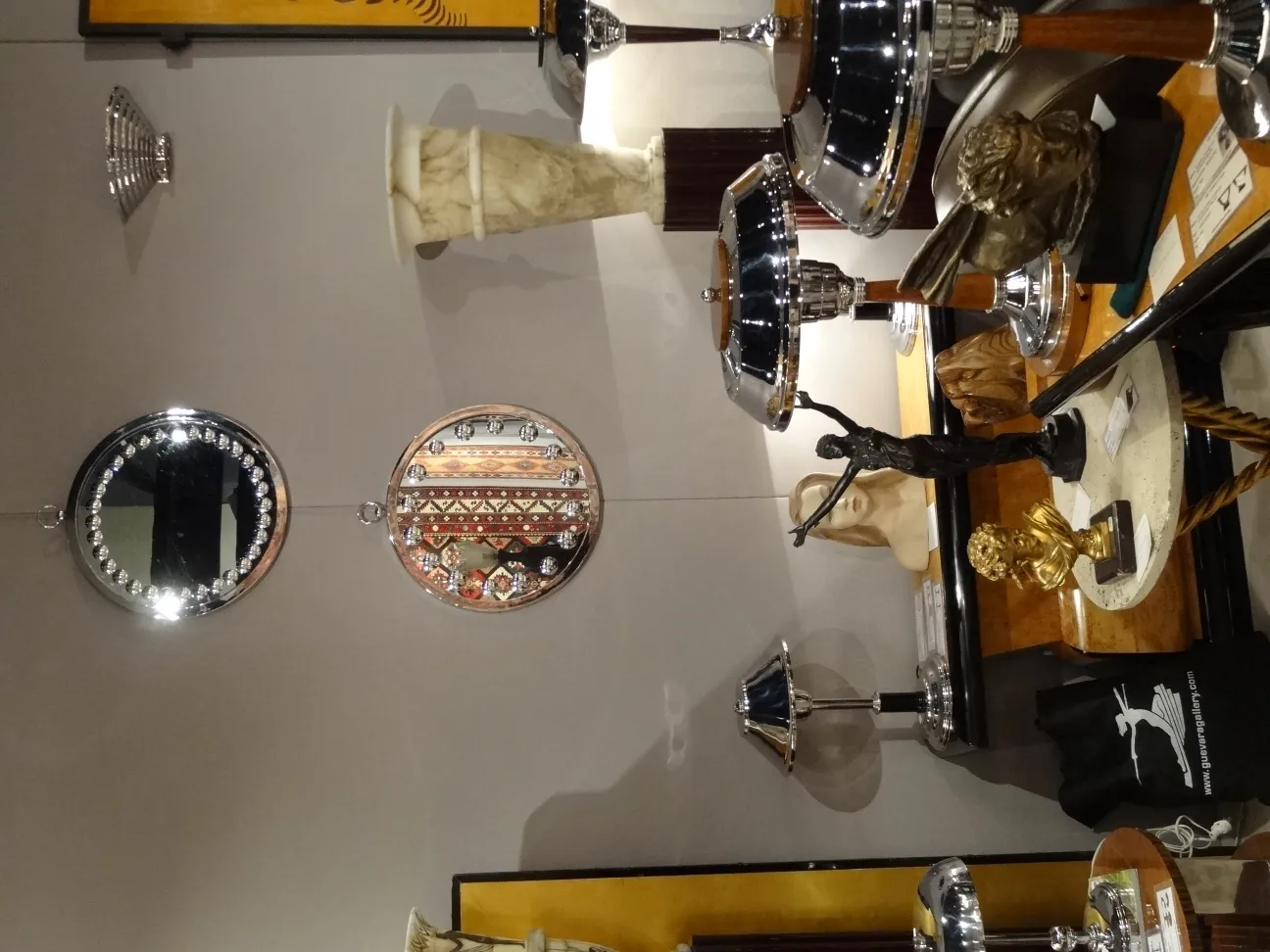 antique mirror with glittering decorations and elegant setting