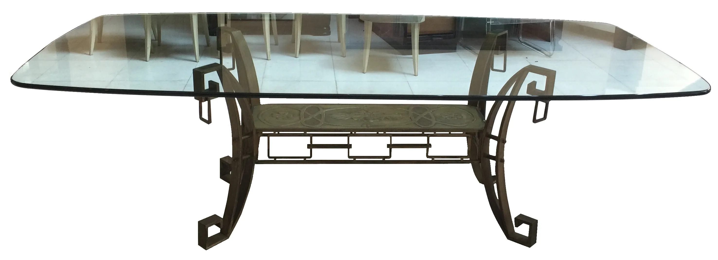 Mesa de jantar antiga para 10 pessoas com estilo Art Deco.