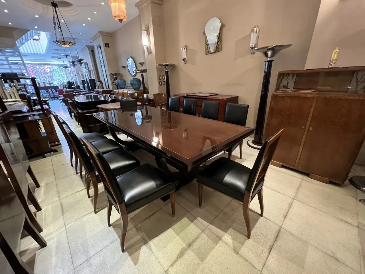 antique mirror with ornate frame, elegant room setting