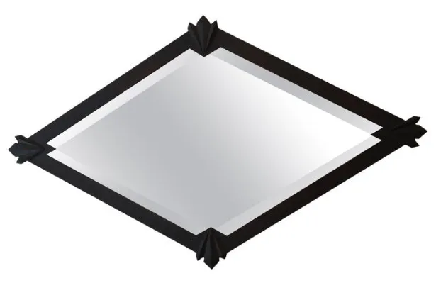 specchio antico con cornice decorativa a forma di rombo, elegante e unico