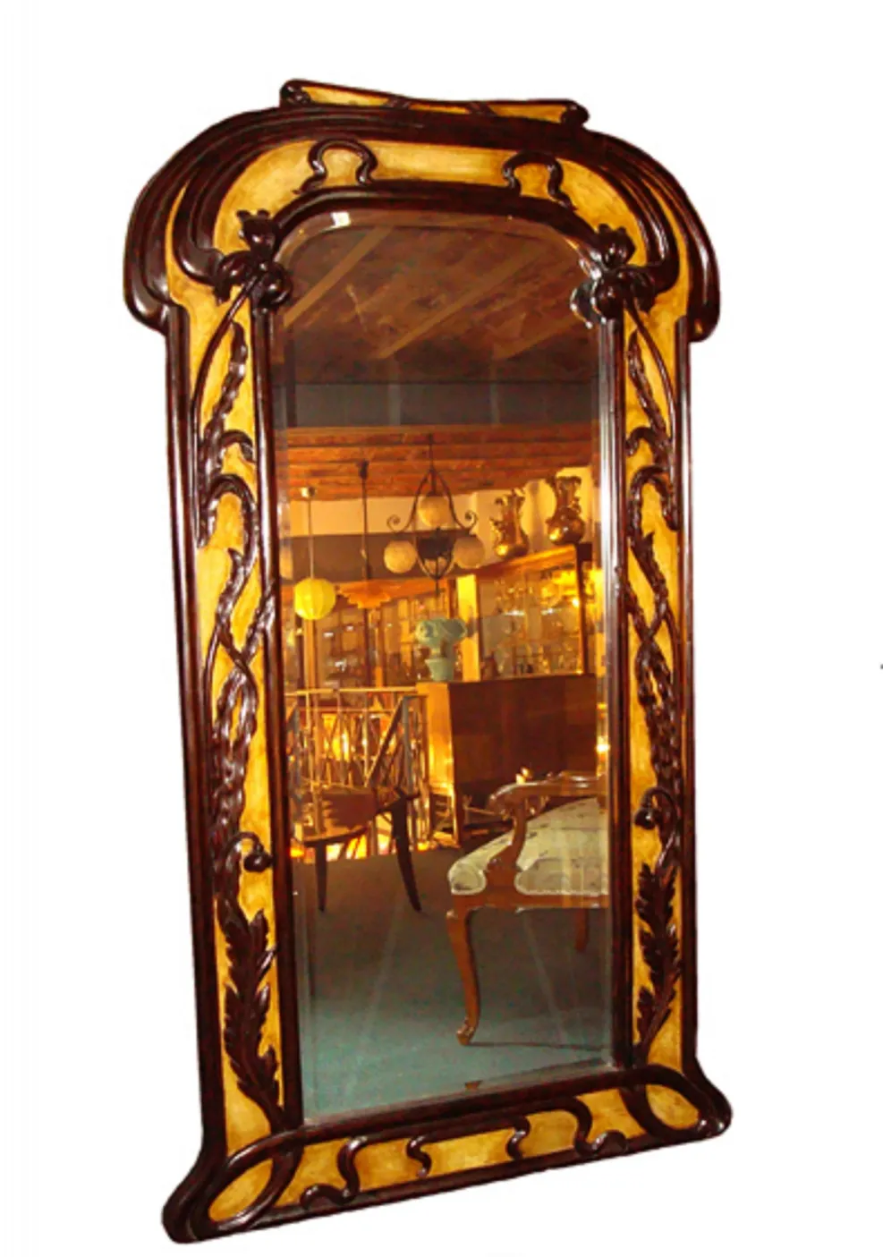 decorative antique mirror with ornate frame