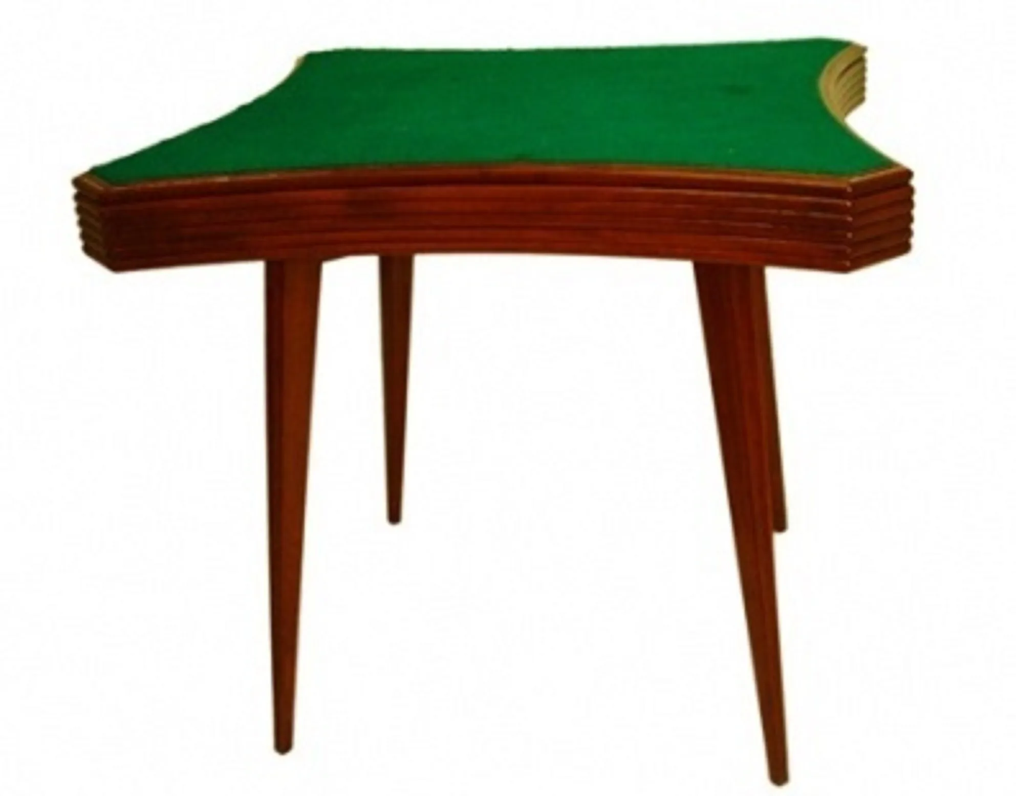 Mesa antiga para 4 pessoas com um design clássico e pernas finas.