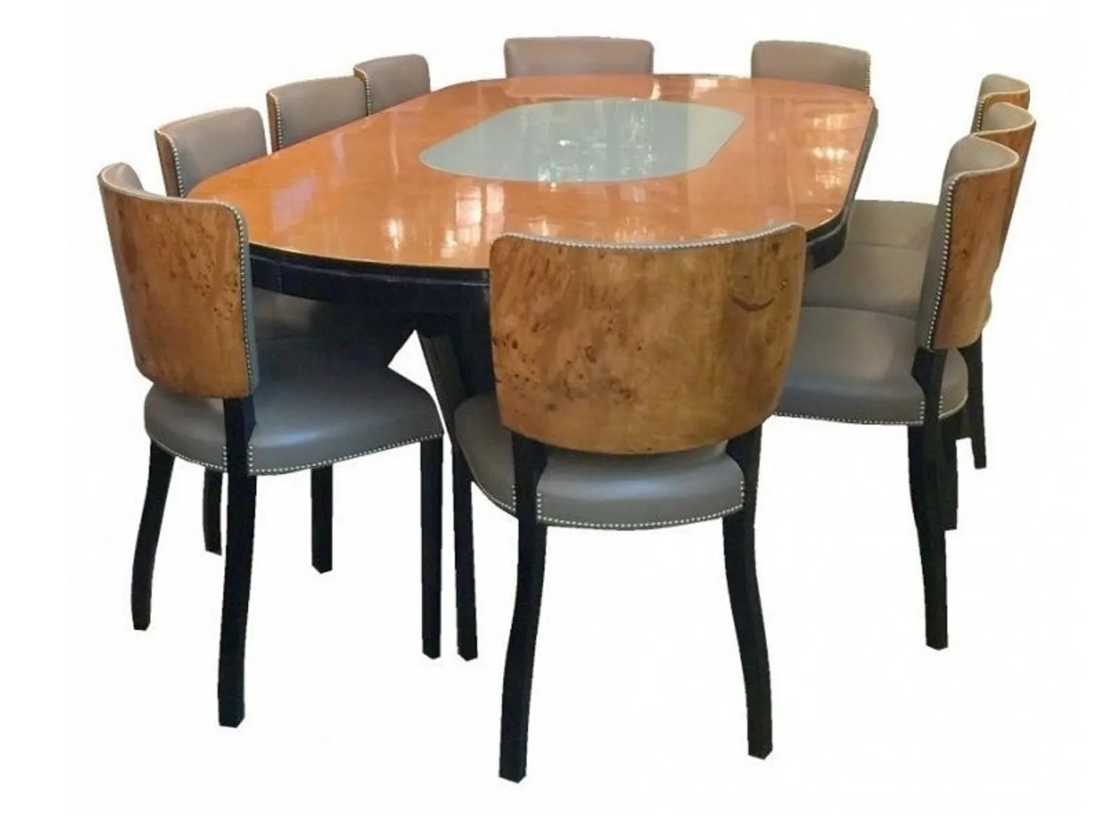 mesa de comedor antigua para 10 personas con luces y sillas