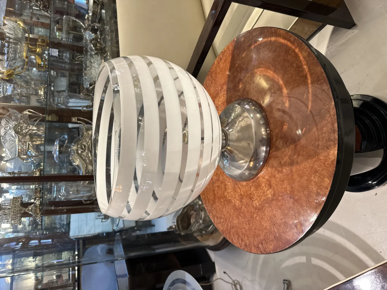 antique table lamp with light design in an elegant setting.