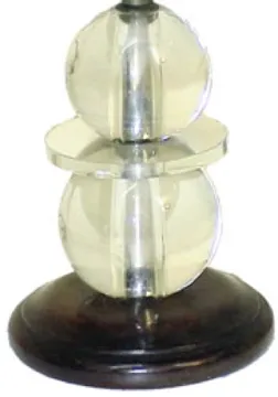 lampe de bureau ancienne avec deux sphères en haut et base ronde