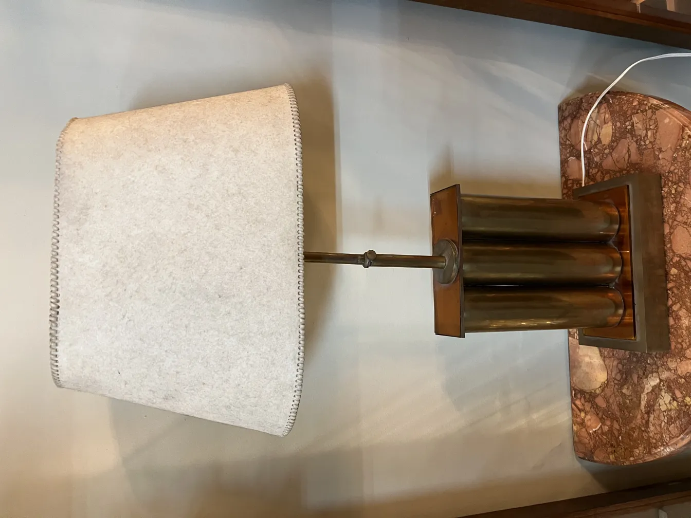 vintage table lamp with white shade, elegant setting