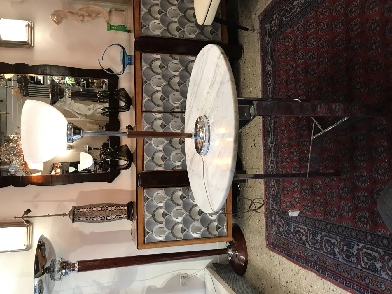 antique table lamp with white shade in a cozy setting